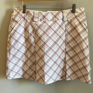 Maggie Lane Skort Front Pleats Plaid Golf Tennis Pickleball Size 10 Zip Pockets